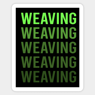 Green Text Weaving Weaver Sticker